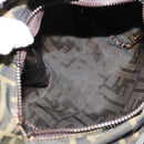 FENDI Pouch Zucca Canvas Hand Bag Black Brown Auth 177886-11