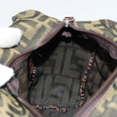 FENDI Pouch Zucca Canvas Hand Bag Black Brown Auth 177886-18