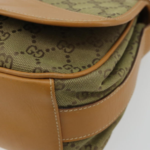 GUCCI GG Canvas Shoulder Bag Beige Gold 007 3444 0207 Auth 177887