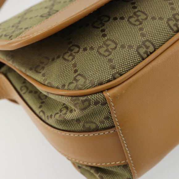 GUCCI GG Canvas Shoulder Bag Beige Gold 007 3444 0207 Auth 177887