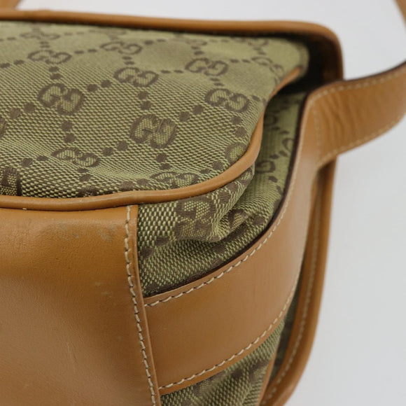 GUCCI GG Canvas Shoulder Bag Beige Gold 007 3444 0207 Auth 177887