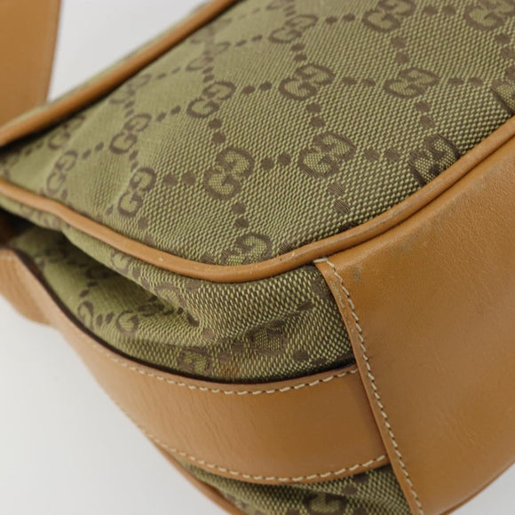 GUCCI GG Canvas Shoulder Bag Beige Gold 007 3444 0207 Auth 177887