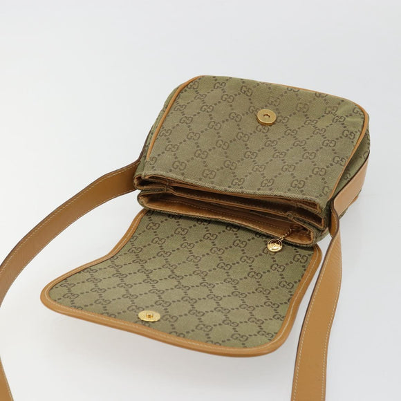GUCCI GG Canvas Shoulder Bag Beige Gold 007 3444 0207 Auth 177887