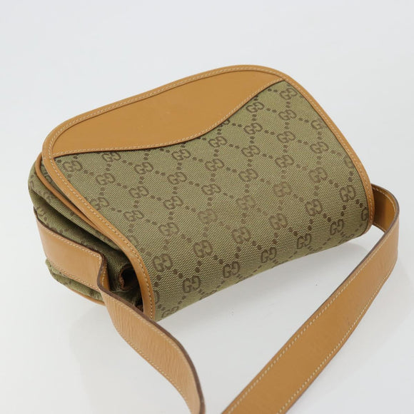 GUCCI GG Canvas Shoulder Bag Beige Gold 007 3444 0207 Auth 177887