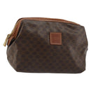 CELINE Macadam Canvas Pouch PVC Leather Brown Gold Auth 177896-1