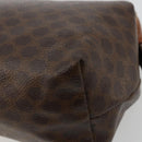 CELINE Macadam Canvas Pouch PVC Leather Brown Gold Auth 177896-15