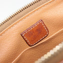 CELINE Macadam Canvas Pouch PVC Leather Brown Gold Auth 177896-10