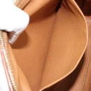 CELINE Macadam Canvas Pouch PVC Leather Brown Gold Auth 177896-19