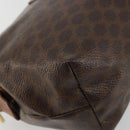 CELINE Macadam Canvas Pouch PVC Leather Brown Gold Auth 177896-14
