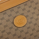GUCCI Micro GG Supreme Pouch PVC outlet Beige Gold Auth 177897-8