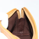GUCCI Micro GG Supreme Pouch PVC outlet Beige Gold Auth 177897-17
