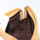 GUCCI Micro GG Supreme Pouch PVC outlet Beige Gold Auth 177897-11