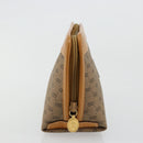 GUCCI Micro GG Supreme Pouch PVC outlet Beige Gold Auth 177897-4
