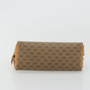 GUCCI Micro GG Supreme Pouch PVC outlet Beige Gold Auth 177897-6