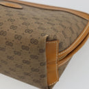 GUCCI Micro GG Supreme Pouch PVC outlet Beige Gold Auth 177897-7