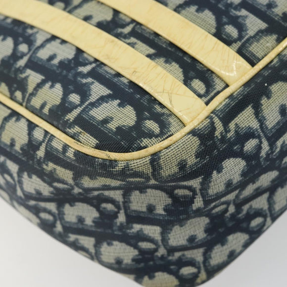 Christian Dior Trotter Canvas Shoulder Bag PVC Navy Silver Auth 177902