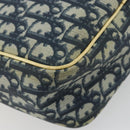 Christian Dior Trotter Canvas Shoulder Bag PVC Navy Silver Auth 177902-13