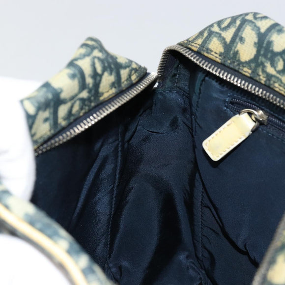 Christian Dior Trotter Canvas Shoulder Bag PVC Navy Silver Auth 177902
