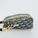Christian Dior Trotter Canvas Shoulder Bag PVC Navy Silver Auth 177902-5