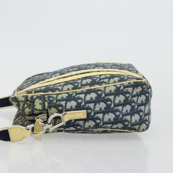 Christian Dior Trotter Canvas Shoulder Bag PVC Navy Silver Auth 177902