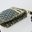 Christian Dior Trotter Canvas Shoulder Bag PVC Navy Silver Auth 177902-6