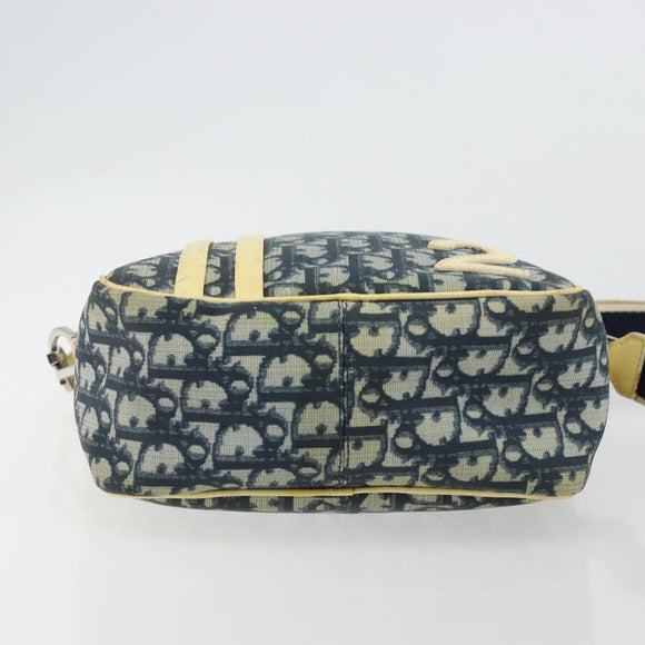 Christian Dior Trotter Canvas Shoulder Bag PVC Navy Silver Auth 177902