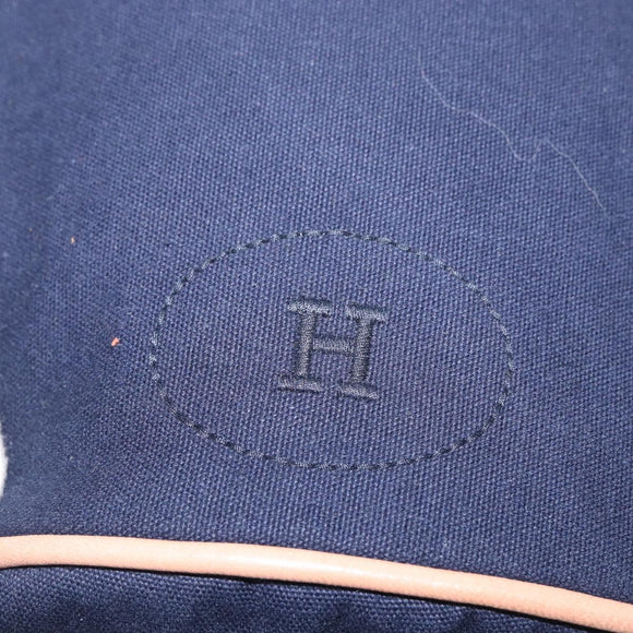 HERMES Purse Porochon Mimill Shoulder Bag Canvas Navy Gold Auth 177904A