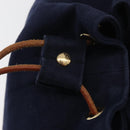 HERMES Purse Porochon Mimill Shoulder Bag Canvas Navy Gold Auth 177904A-10