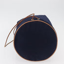 HERMES Purse Porochon Mimill Shoulder Bag Canvas Navy Gold Auth 177904A-5