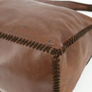PRADA Shoulder Bag Leather Brown Gold Auth 177919-15