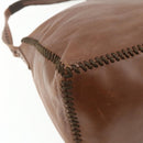 PRADA Shoulder Bag Leather Brown Gold Auth 177919-16