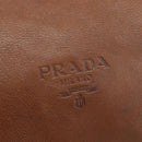 PRADA Shoulder Bag Leather Brown Gold Auth 177919-17