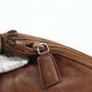 PRADA Shoulder Bag Leather Brown Gold Auth 177919-10