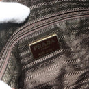 PRADA Shoulder Bag Leather Brown Gold Auth 177919-18