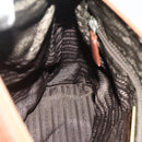 PRADA Shoulder Bag Leather Brown Gold Auth 177919-20