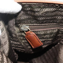 PRADA Shoulder Bag Leather Brown Gold Auth 177919-21