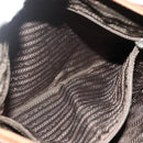 PRADA Shoulder Bag Leather Brown Gold Auth 177919-22