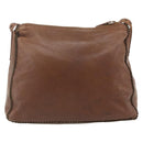 PRADA Shoulder Bag Leather Brown Gold Auth 177919-2