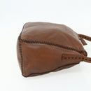 PRADA Shoulder Bag Leather Brown Gold Auth 177919-4