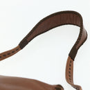 PRADA Shoulder Bag Leather Brown Gold Auth 177919-8