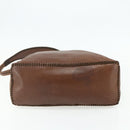 PRADA Shoulder Bag Leather Brown Gold Auth 177919-5