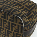 FENDI Zucca Canvas Hand Bag Black Brown Auth 177922-15
