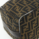 FENDI Zucca Canvas Hand Bag Black Brown Auth 177922-16