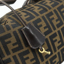 FENDI Zucca Canvas Hand Bag Black Brown Auth 177922-9