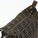 FENDI Zucca Canvas Hand Bag Black Brown Auth 177922-10