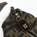 FENDI Zucca Canvas Hand Bag Black Brown Auth 177922-17