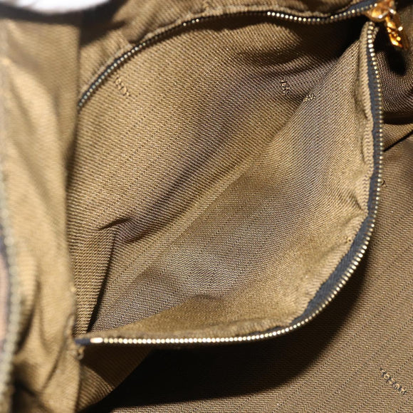FENDI Zucca Canvas Hand Bag Black Brown Auth 177922