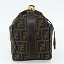 FENDI Zucca Canvas Hand Bag Black Brown Auth 177922-3
