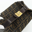 FENDI Zucca Canvas Hand Bag Black Brown Auth 177922-6