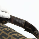 FENDI Zucca Canvas Hand Bag Black Brown Auth 177922-7